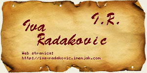 Iva Radaković vizit kartica